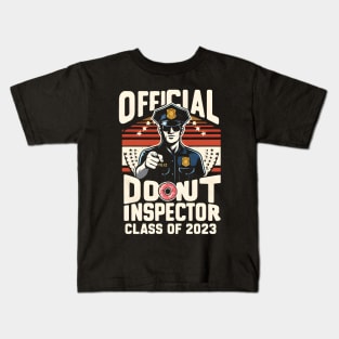 "Official Donut Inspector: Class of 2023" Police Academy Kids T-Shirt